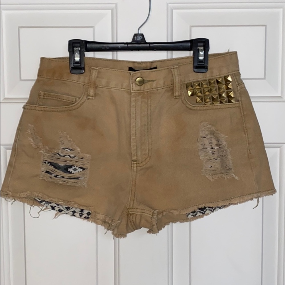 Tan jean shorts